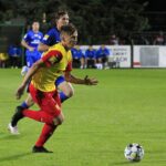 11.09.2020. Niepołomice. 3. kolejka Fortuna 1 ligi: Puszcza Niepołomice - Korona Kielce / Krzysztof Bujnowicz / Radio Kielce