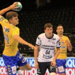16.09.2020. Flensburg. 1. kolejka Ligi Mistrzów piłkarzy ręcznych: Flensburg-Handewitt - Łomża Vive Kielce. Sigvaldi Gudjonsson / Krzysztof Bujnowicz / Radio Kielce