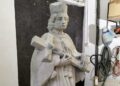 Wąchock. Figura św. Jana Nepomucena po renowacji / Towarzystwo Przyjaciół Wąchocka