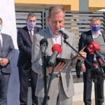 14.09.2020. Ostrowiec Św. Placówka PSG wróciła do miasta. Na zdjęciu (przemawia): Piotr Dasios - zastępca prezydenta Ostrowca Św. / Emilia Sitarska / Radio Kielce