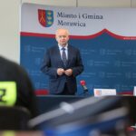 23.09.2020. Morawica. Przekazanie sprzętu dla jednostek OSP gminy Morawica. Na zdjęciu: Marian Buras - burmistrz Morawicy / Wiktor Taszłow / Radio Kielce