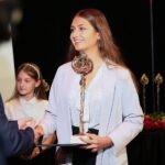 29.09.2020. Kielce. Mała scena KCK. Nagrody "Nadzieje Kielc". Na zdjęciu: Katarzyna Borek / Wiktor Taszłow / Radio Kielce