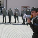 03.09.2020. Kielce. Inscenizacja "Demonstracja uliczna Solidarności" w 40. rocznicę powstania NSZZ Solidarność  / Wiktor Taszłow / Radio Kielce