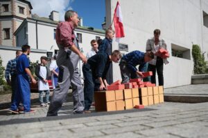 03.09.2020. Kielce. Inscenizacja "Demonstracja uliczna Solidarności" w 40. rocznicę powstania NSZZ Solidarność / Wiktor Taszłow / Radio Kielce