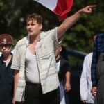 03.09.2020. Kielce. Inscenizacja "Demonstracja uliczna Solidarności" w 40. rocznicę powstania NSZZ Solidarność  / Wiktor Taszłow / Radio Kielce