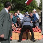 03.09.2020. Kielce. Inscenizacja "Demonstracja uliczna Solidarności" w 40. rocznicę powstania NSZZ Solidarność  / Wiktor Taszłow / Radio Kielce