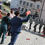 03.09.2020. Kielce. Inscenizacja "Demonstracja uliczna Solidarności" w 40. rocznicę powstania NSZZ Solidarność  / Wiktor Taszłow / Radio Kielce