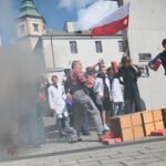 03.09.2020. Kielce. Inscenizacja "Demonstracja uliczna Solidarności" w 40. rocznicę powstania NSZZ Solidarność  / Wiktor Taszłow / Radio Kielce