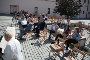 03.09.2020. Kielce. Inscenizacja "Demonstracja uliczna Solidarności" w 40. rocznicę powstania NSZZ Solidarność / Wiktor Taszłow / Radio Kielce