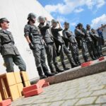 03.09.2020. Kielce. Inscenizacja "Demonstracja uliczna Solidarności" w 40. rocznicę powstania NSZZ Solidarność  / Wiktor Taszłow / Radio Kielce