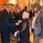 10.09.2020. Kielce. Wręczenie Medali Stulecia Odzyskanej Niepodległości. Na zdjęciu (od lewej): Zbigniew Koniusz - wojewoda świętokrzyski, Mieczysław Szczepanik, Teresa Żarów-Pogłódek i Zbigniew Żesławski / Wiktor Taszłow / Radio Kielce