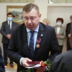 18.09.2020. Kielce. Wręczenie odznaczeń za zasługi w działalności na rzecz zwalczania zagrożeń biologicznych. Na zdjęciu: Jarosław Ciura – dyrektor WSSE Kielce / Wiktor Taszłow / Radio Kielce