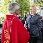 20.09.2020. Święty Krzyż. Uroczystości wieńczące odpust. Delegat komendanta wojewódzkiego policji inspektor Agata Malasińska-Nagórny / Wiktor Taszłow / Radio Kielce
