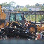 21.09.2020. Kielce. Sprzątanie terenu po pożarze Lidla / Wiktor Taszłow / Radio Kielce