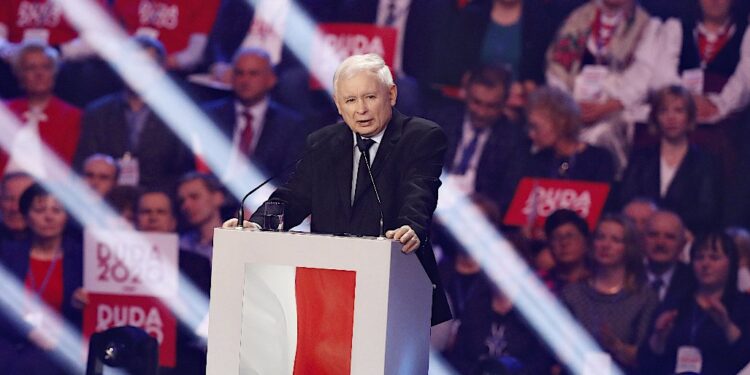 15.02.2020. Warszawa. Konwencja PiS - inauguracja kampanii wyborczej prezydenta Andrzeja Dudy. Na zdjęciu Jarosław Kaczyński / Jarosław Kubalski / Radio Kielce