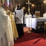 11.10.2020 Sandomierz. Obchody ku czci bł. Wincentego Kadłubka. Na zdjęciu (od lewej): Edward Frankowski - biskup senior diecezji sandomierskiej i Krzysztof Nitkiewicz - biskup diecezji sandomierskiej / Grażyna Szlęzak-Wójcik / Radio Kielce