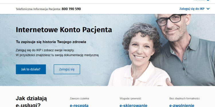 Internetowe Konto Pacjenta / pacjent.gov.pl / screen