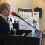 03.10.2020. Sandomierz. Spotkanie z cyklu „Pamięci Sandomierskich Kolumbów”. Na zdjęciu: Dorota Koczwańska-Kalita - naczelnik Delegatury IPN w Kielcach / Grażyna Szlęzak-Wójcik / Radio Kielce