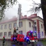 12.10.2020. Jędrzejów. Pożar w starostwie powiatowym / Ewa Pociejowska-Gawęda / Radio Kielce