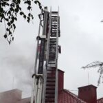 12.10.2020. Jędrzejów. Pożar w starostwie powiatowym / Ewa Pociejowska-Gawęda / Radio Kielce