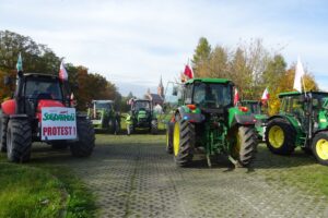 29.10.2020 Nagłowice. Protest rolników / Ewa Pociejowska-Gawęda / Radio Kielce
