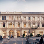 Koncepcja architektoniczna przebudowy Teatru im. Stefana Żeromskiego w Kielcach.Elewacja / Teatr im. Stefana Żeromskiego