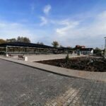 22.10.2020 Kazimierza Wielka. Prace przy modernizowanym targowisku miejskim przy ulicy Głowackiego / Marta Gajda / Radio Kielce