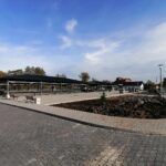 22.10.2020 Kazimierza Wielka. Prace przy modernizowanym targowisku miejskim przy ulicy Głowackiego / Marta Gajda / Radio Kielce