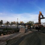 22.10.2020 Kazimierza Wielka. Prace przy modernizowanym targowisku miejskim przy ulicy Głowackiego / Marta Gajda / Radio Kielce