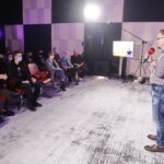 02.10.2020 Radio Kielce. Studio GRAM. Koncert zespołu SOULOVE. Stanisław Blinstrub / Jarosław Kubalski / Radio Kielce