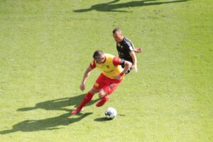 03.10.2020. Tychy. Fortuna 1 Liga. GKS Tychy - Korona Kielce / Krzysztof Bujnowicz / Radio Kielce