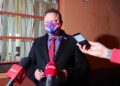28.10.2020. Ostrowiec Św. Konferencja Lewicy. Na zdjęciu:  poseł Andrzej Szejna / Emilia Sitarska / Radio Kielce
