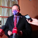 28.10.2020. Ostrowiec Św. Konferencja Lewicy. Na zdjęciu:  poseł Andrzej Szejna / Emilia Sitarska / Radio Kielce