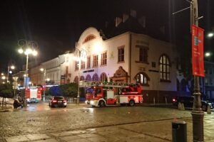 18.10.2020. Kielce. Akcja straży pożarnej w centrum miasta / Michał Kita / Radio Kielce