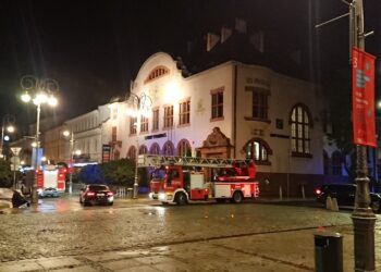 18.10.2020. Kielce. Akcja straży pożarnej w centrum miasta / Michał Kita / Radio Kielce