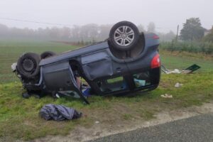 25.10.2020. Rataje Słupskie. Wypadek / KPP Busko-Zdrój