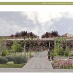 29.10.2020 Ostrowiec Świętokrzyski. Prace nad Ogrodem Zdrowia. Wizualizacja pergoli / UM Ostrowiec Św