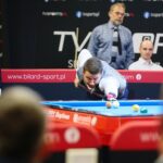 03.10.2020. Kielce. Mistrzostwa Polski w bilardzie. Na zdjęciu: Sebastian Batkowski - Nosan / Wiktor Taszłow / Radio Kielce