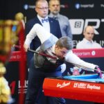 03.10.2020. Kielce. Mistrzostwa Polski w bilardzie. Na zdjęciu: Sebastian Batkowski - Nosan / Wiktor Taszłow / Radio Kielce