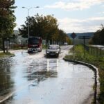 04.10.2020. Kielce. Zalana ulica Jagiellońska / Wiktor Taszlow / Radio Kielce