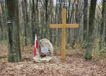 14.11.2020. Las Kotecki k. Buska-Zdroju. Pomnik żołnierzy NSZ oraz ich dowódcy por. Stanisława Sikorskiego ps. "Jarema" / Katarzyna Gadawska