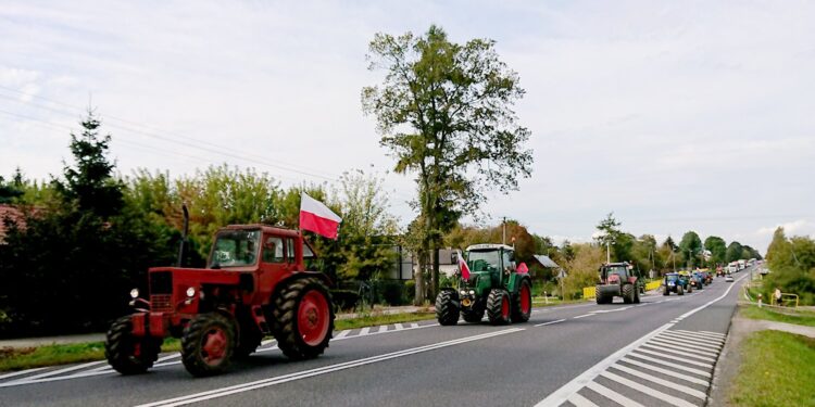 07.10.2020. Protest rolników na drodze krajowej nr 9 / Emilia Sitarska / Radio Kielce