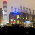 10.11.2020. Połaniec. Iluminacja Enea Elektrowni Połaniec z okazji Święta Niepodległości / Enea Elektrownia Połaniec