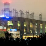 10.11.2020. Połaniec. Iluminacja Enea Elektrowni Połaniec z okazji Święta Niepodległości / Enea Elektrownia Połaniec