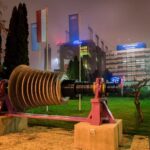 10.11.2020. Połaniec. Iluminacja Enea Elektrowni Połaniec z okazji Święta Niepodległości / Enea Elektrownia Połaniec