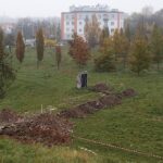 06.11.2020 Kielce. Montaż oświetlenia na Skwerze Pamięci Ofiar Katynia / Jarosław Kubalski / Radio Kielce