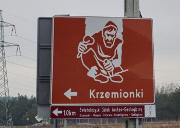 Znak drogowy kierujący na Krzemionki / Emilia Sitarska / Radio Kielce