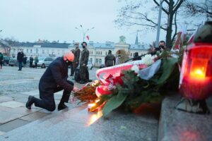 11.11.2020. Kielce. Uroczystości patriotyczne Stowarzyszenia Rekonstrukcji Historycznych „Jodła”. Na zdjęciu: Rafał Nowak - wicewojewoda świętokrzyski / Wiktor Taszłow / Radio Kielce