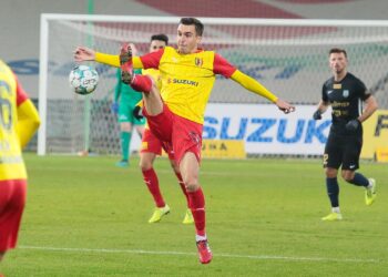 18.11.2020 Kielce. Fortuna 1 Liga. Korona Kielce - Stomil Olsztyn / Wiktor Taszłow / Radio Kielce