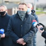 24.11.2020. Masłów Drugi. Otwarcie drogi powiatowej. Przemawia Mirosław Gębski – starosta kielecki / Wiktor Taszłow / Radio Kielce